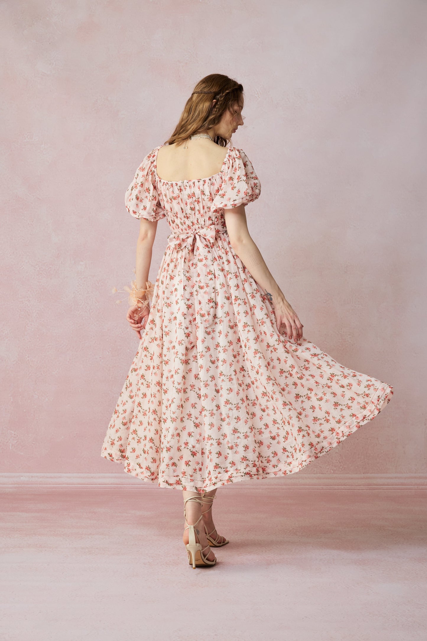 BERGAMOTE 20 |Floral Linen Dress