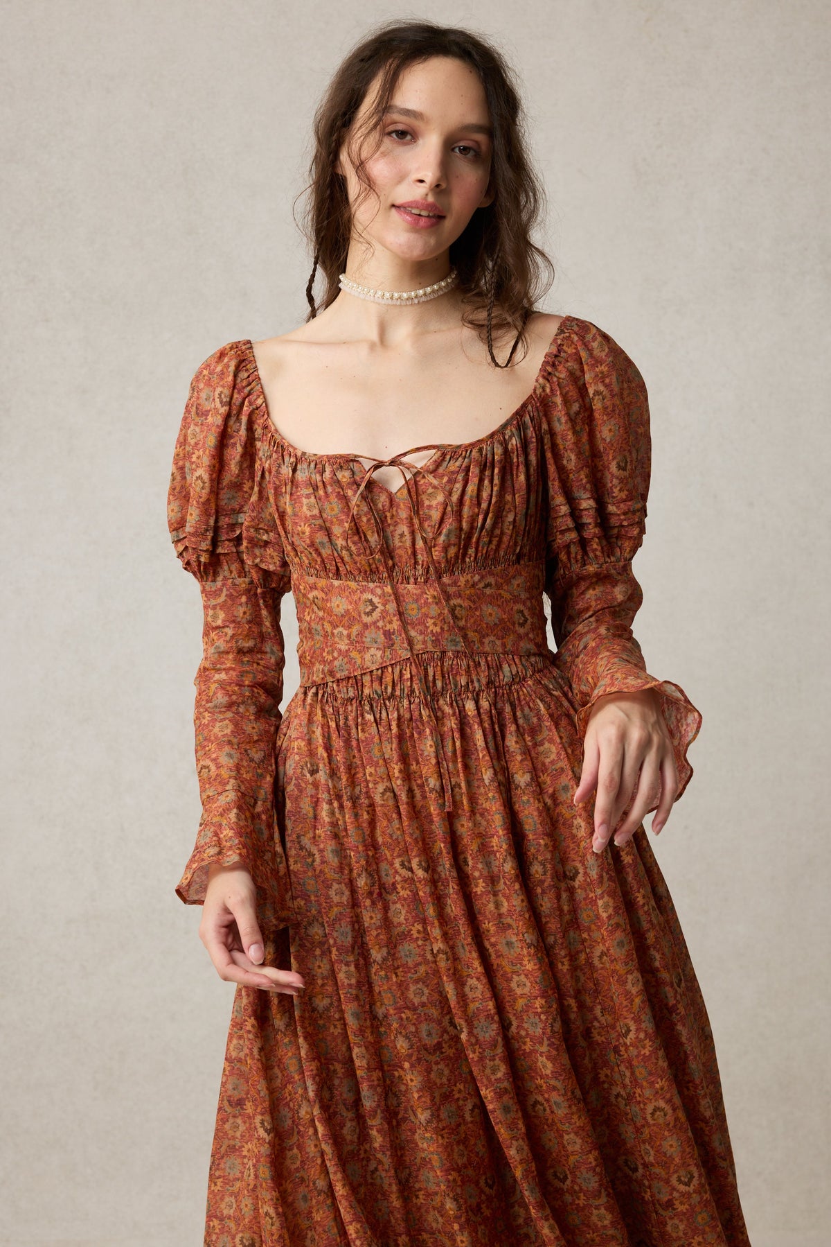 Paisley 11 | Elegant Floral Linen Dress