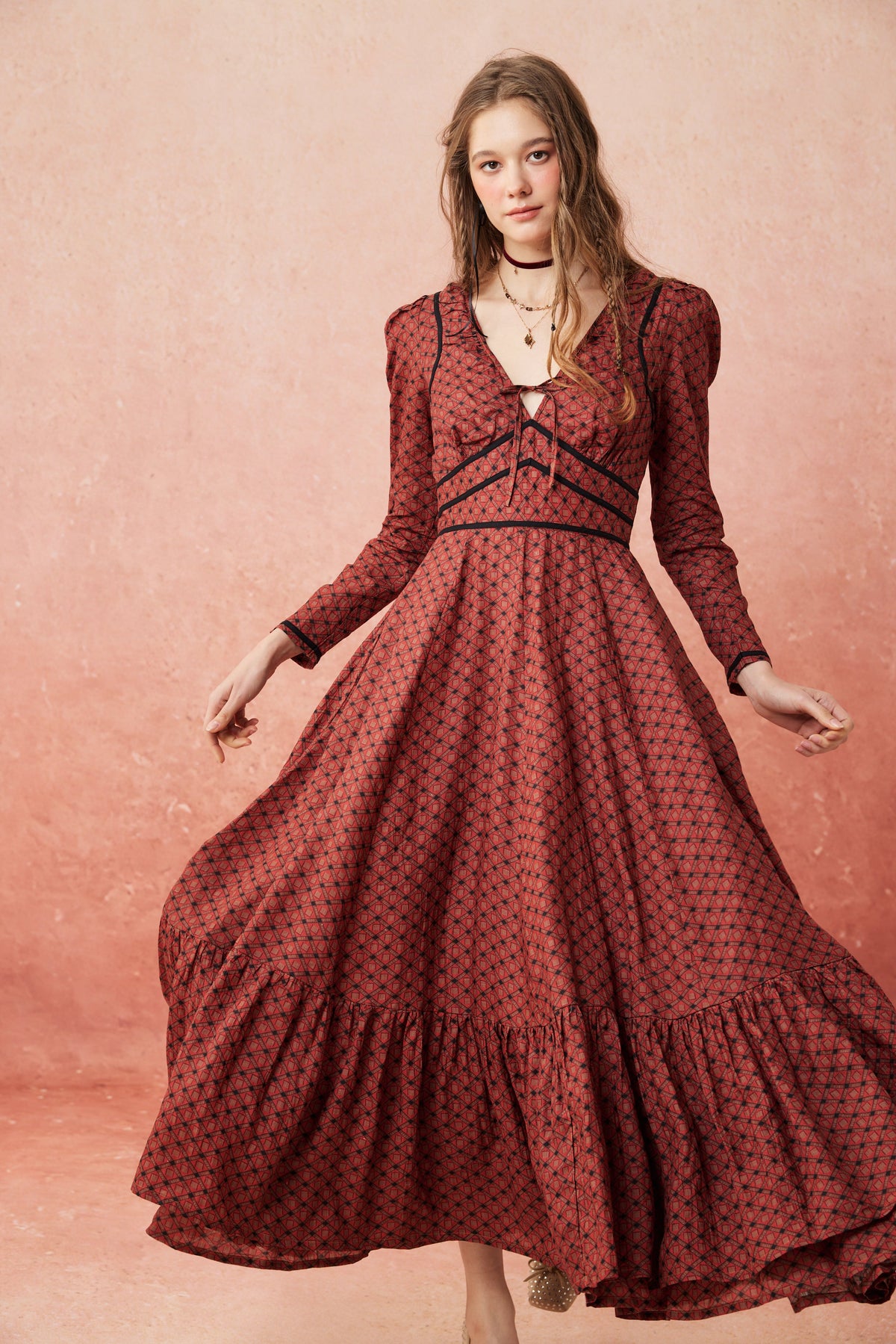 Chelse 19 |Longsleeved Linen Dress Gown