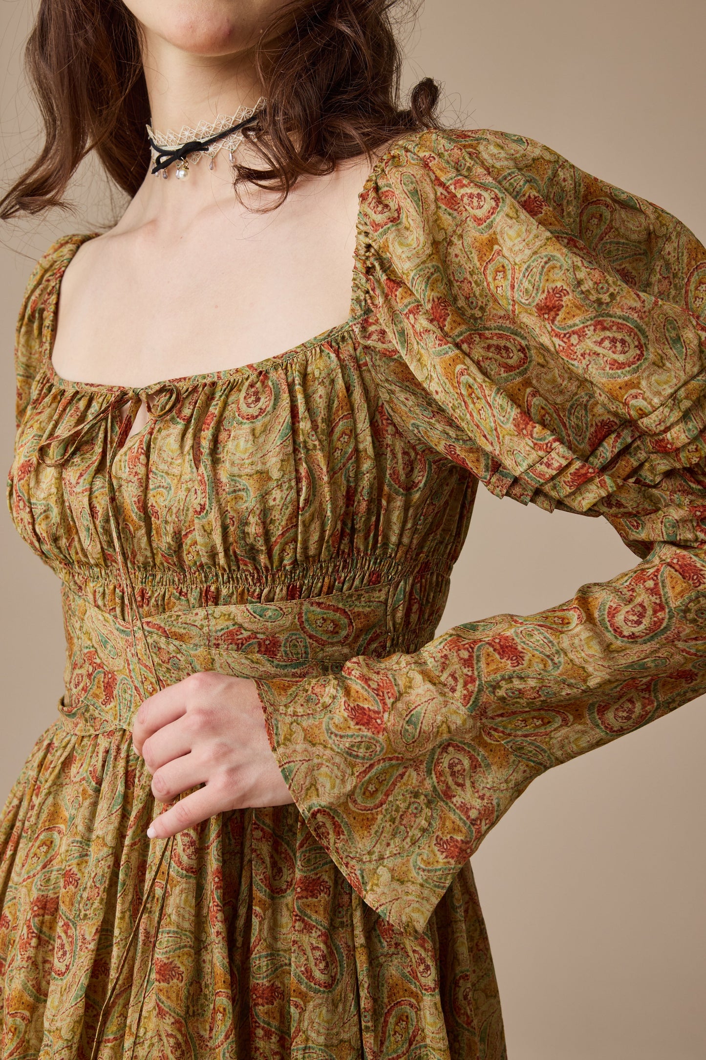 Paisley 11 | Elegant Floral Linen Dress