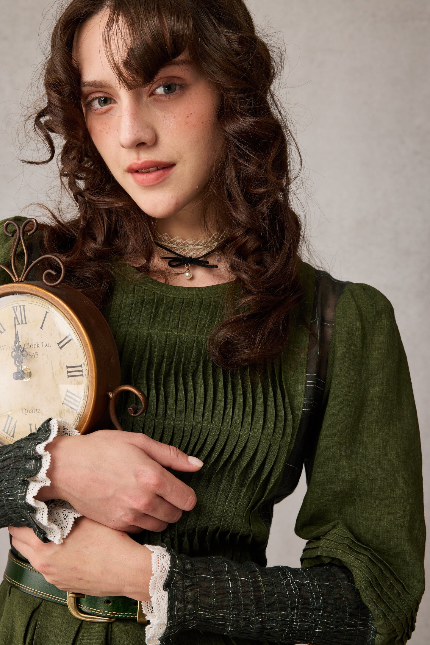 Eliana 15 | Pintucked Patchwork Linen Dress