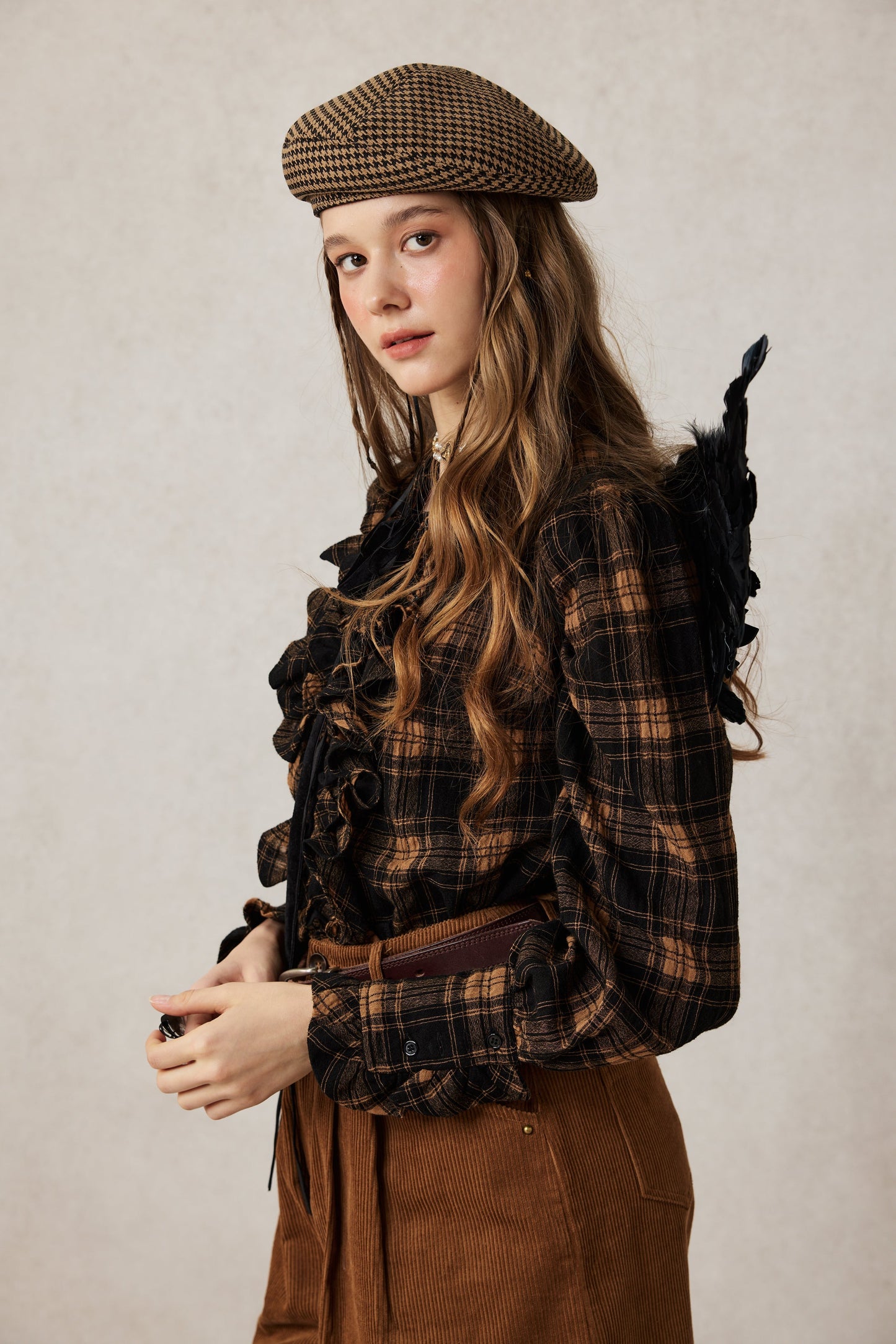 Annie 22 | 100% Wool Puff Sleeve Shirt Blouse
