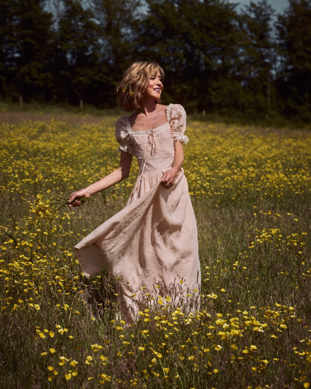 Monet Haze 26 | Fairy layered Linen Dress with pintucks