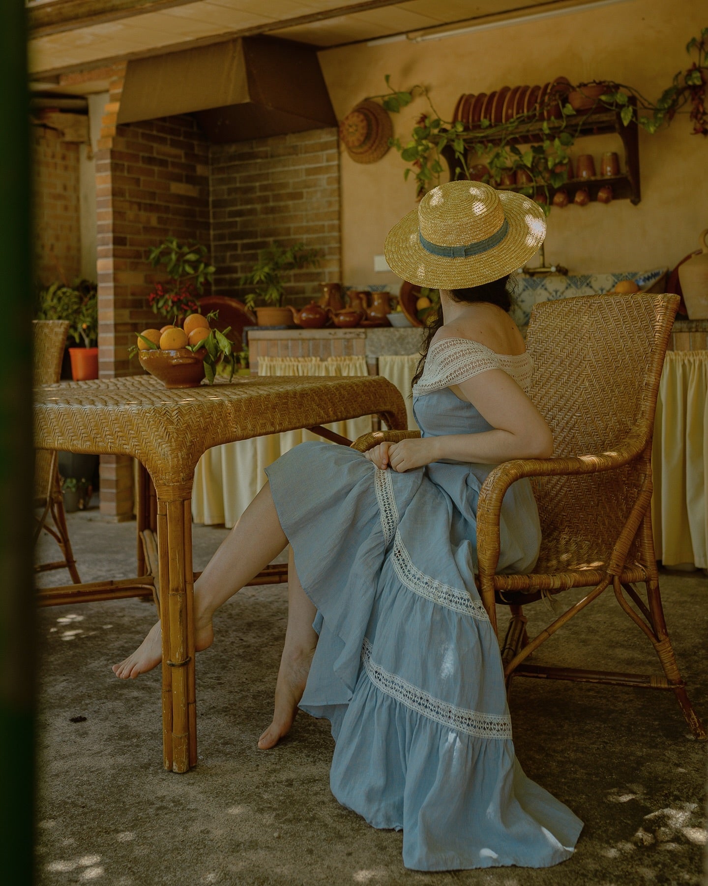 Cherry Tree 25 | Lace Linen flared dress