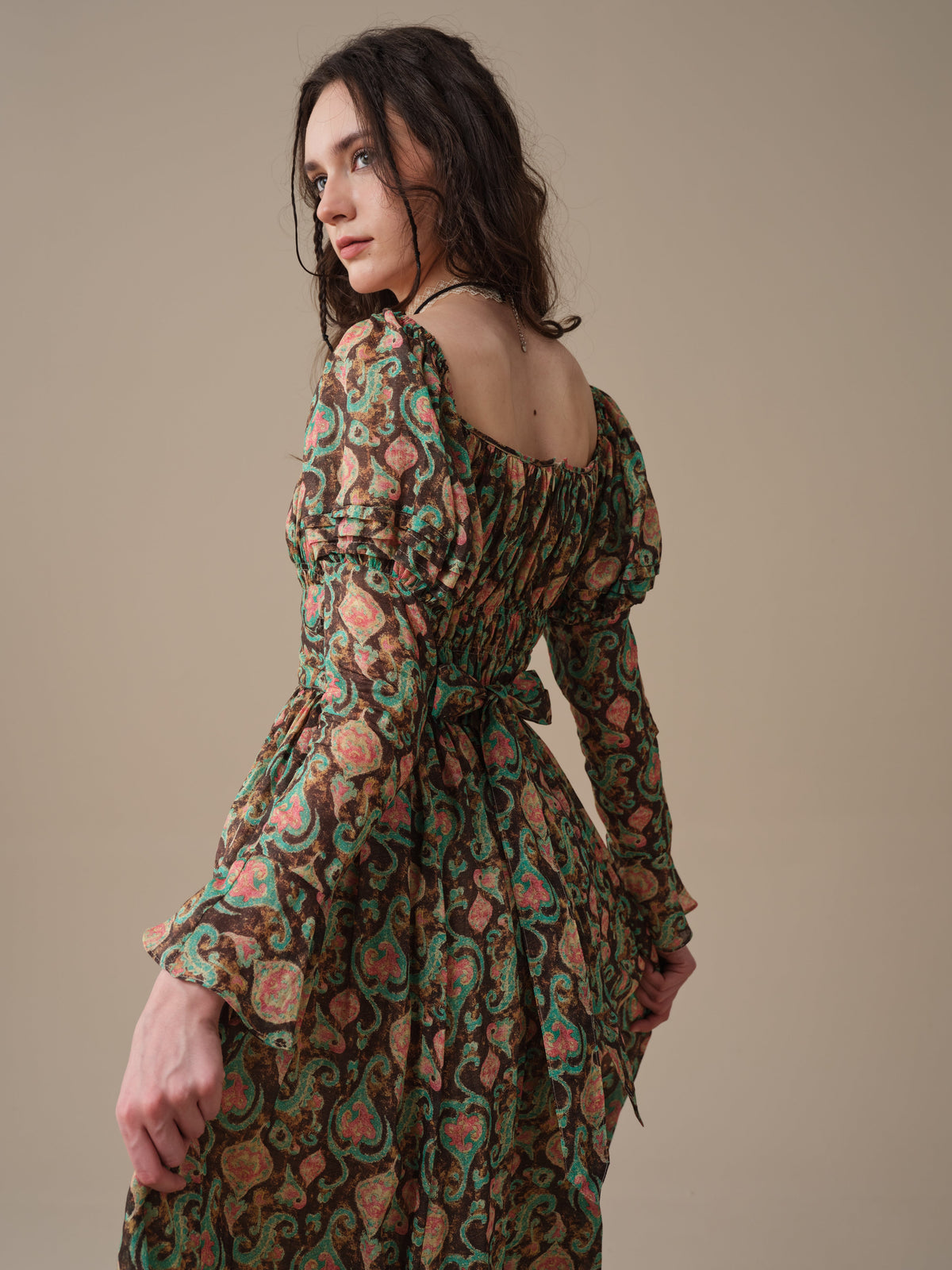 Paisley 11 | Elegant Floral Linen Dress