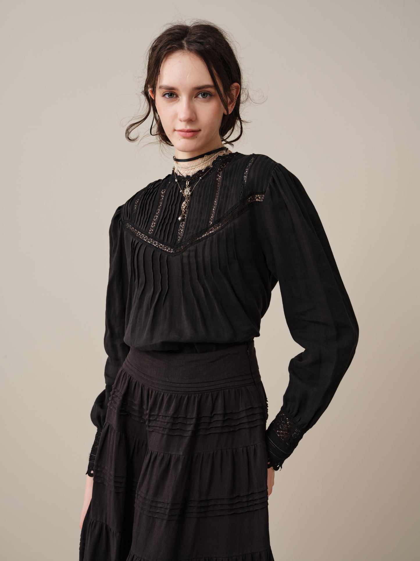 Alice 12 |  Pintuck Linen Maxi Skirt