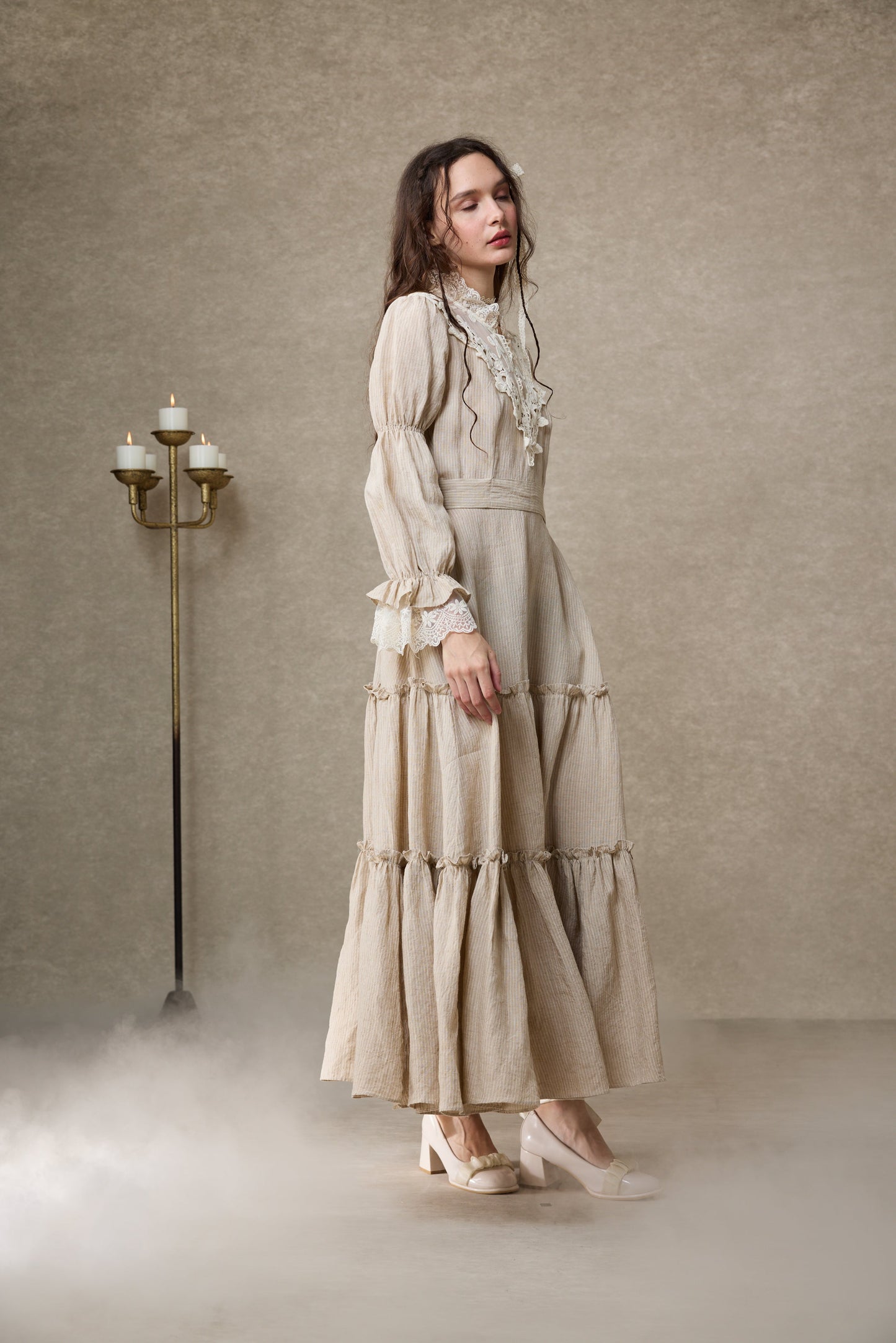 Leona 21 | Lace Maxi Linen Dress