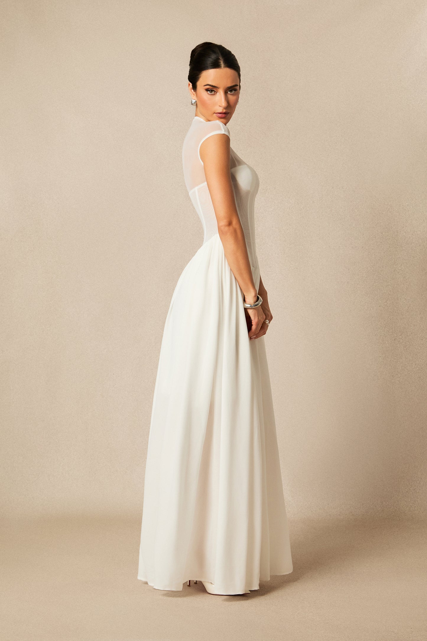 Alyssa Cap Sleeve Corset Maxi Dress