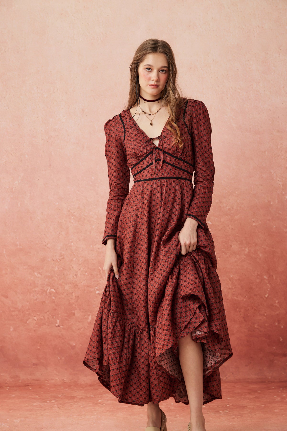 Chelse 19 |Longsleeved Linen Dress Gown