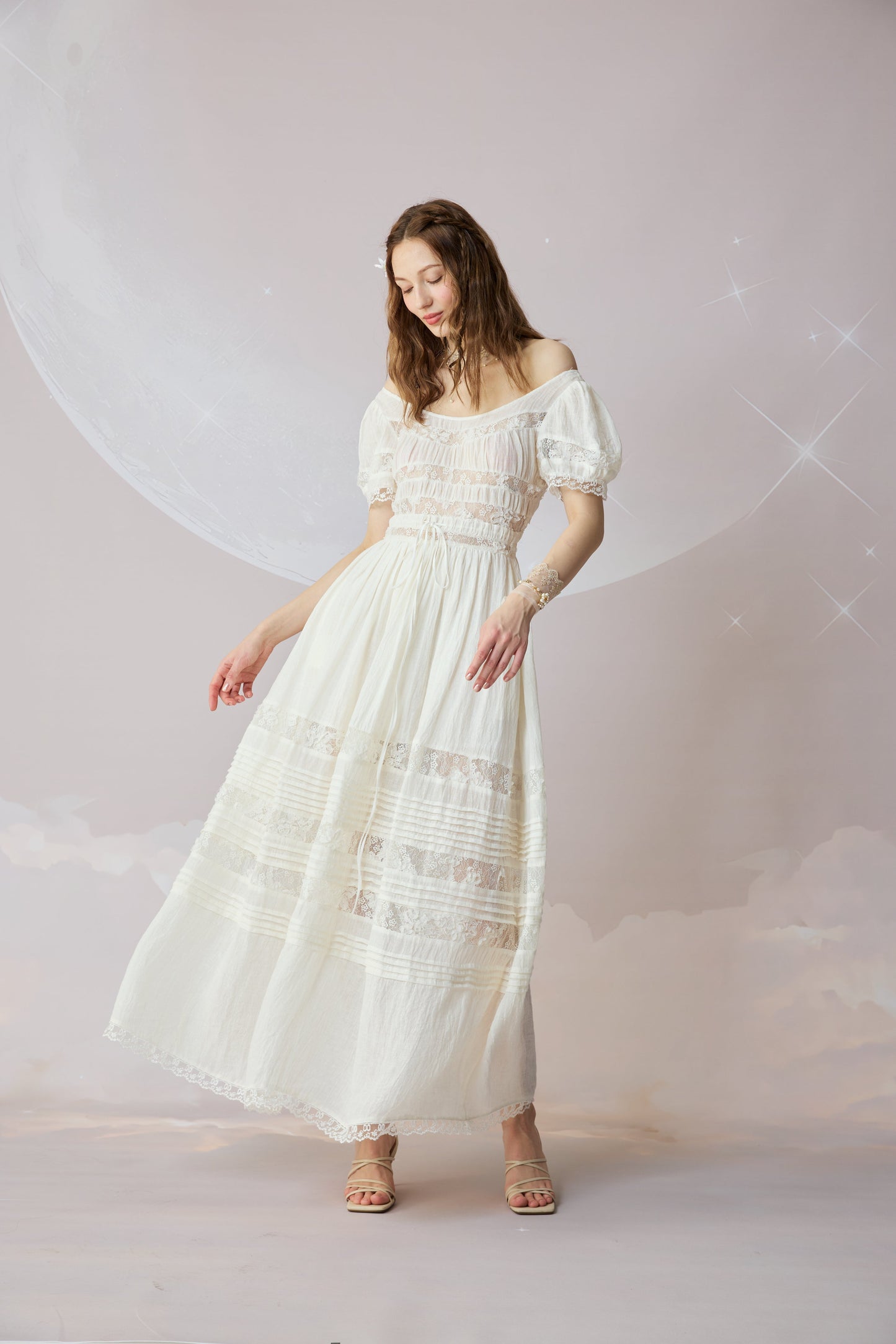 Dawn 17 | Lace Linen Dress Gown