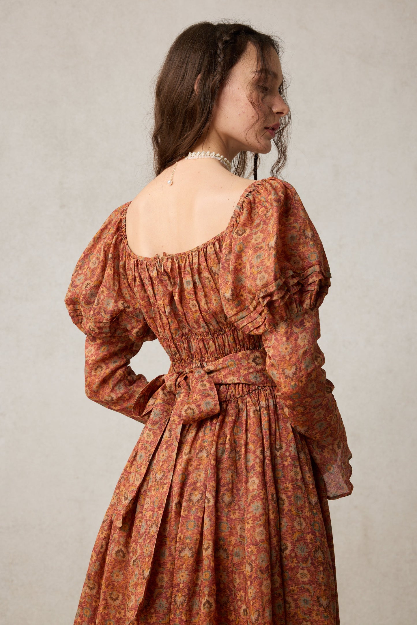 Paisley 11 | Elegant Floral Linen Dress
