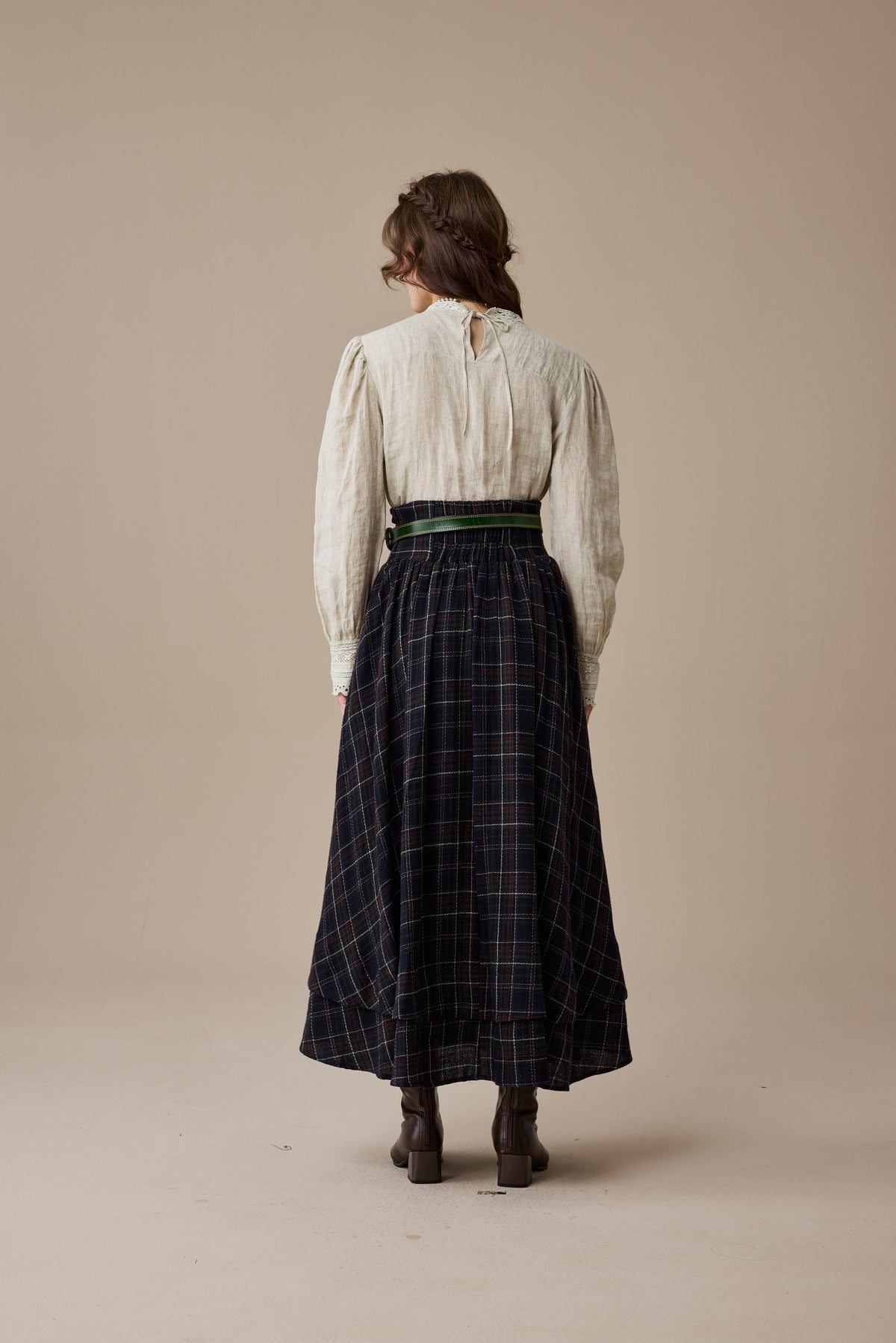 Christina 19 |Retro Layered Wool Skirt