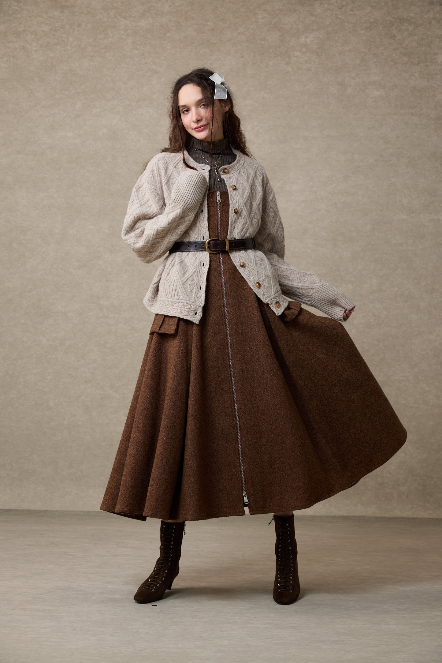 Flurry 17 | 100% Wool Sculptured Knitwear Cardigan
