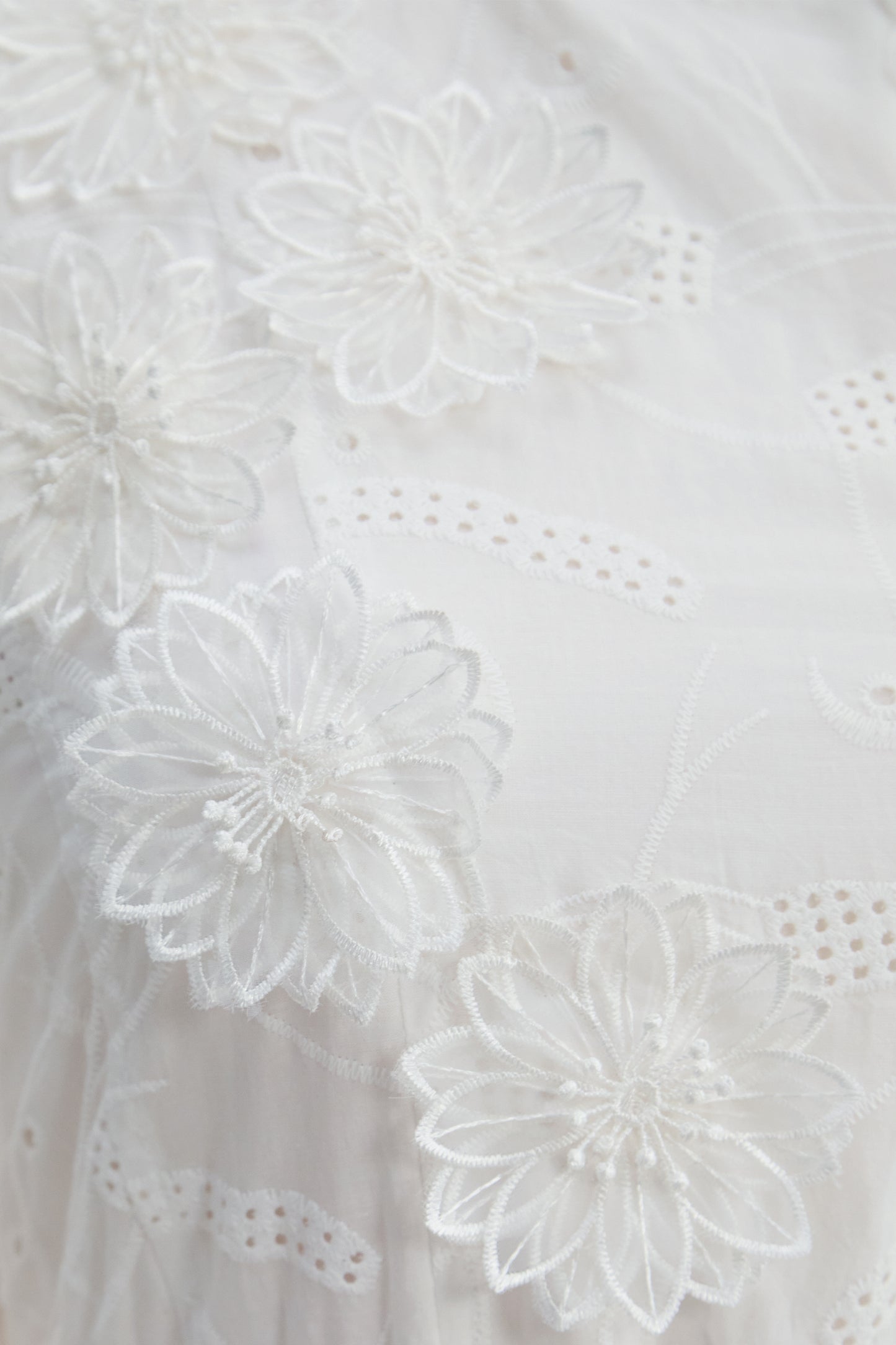 Loveliest Looks White Floral Embroidery Belted Mini Dress