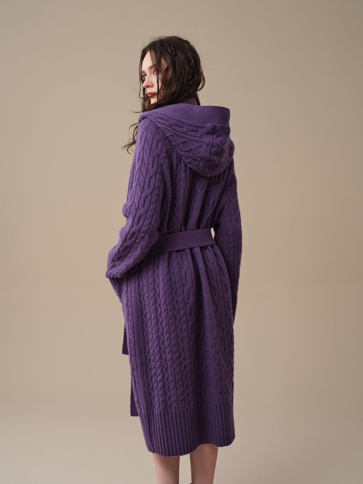 Hudson 15 | 100% wool hooded cardigan coat