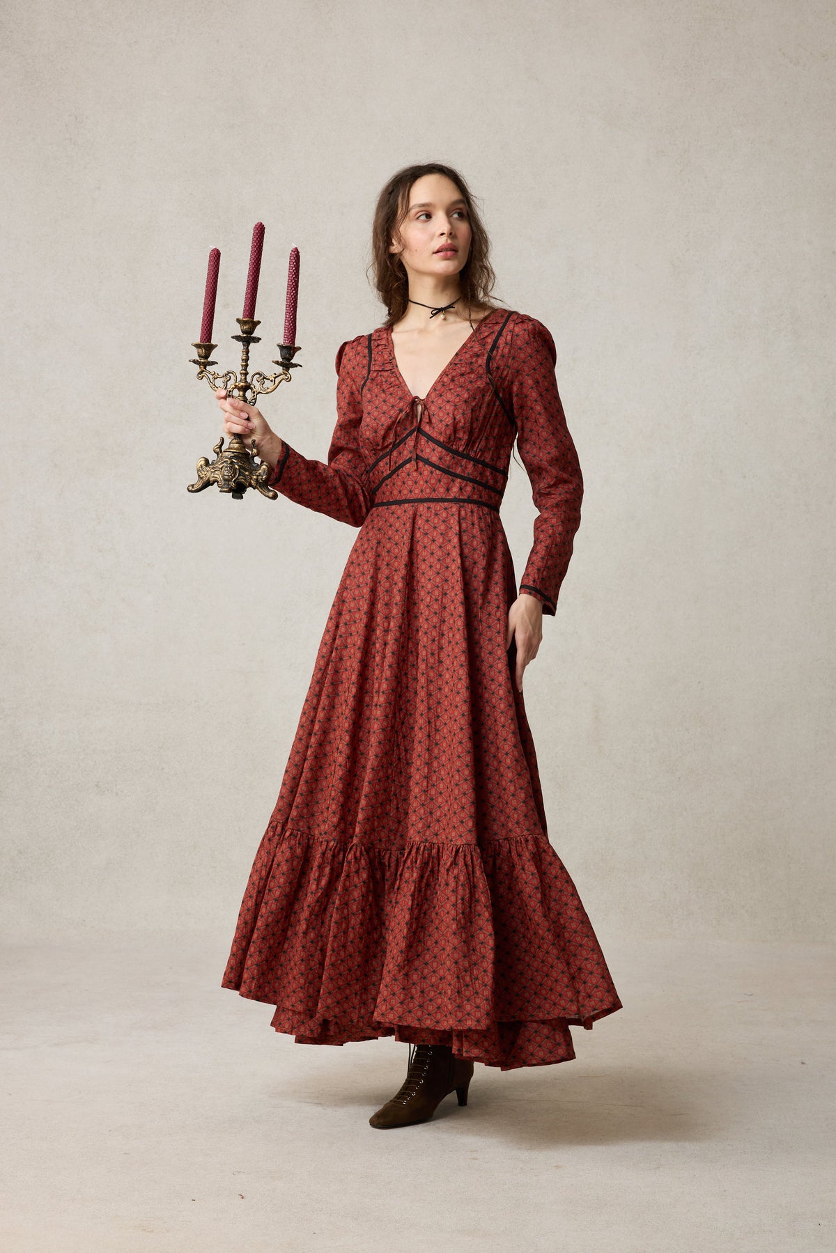 Chelse 19 |Longsleeved Linen Dress Gown