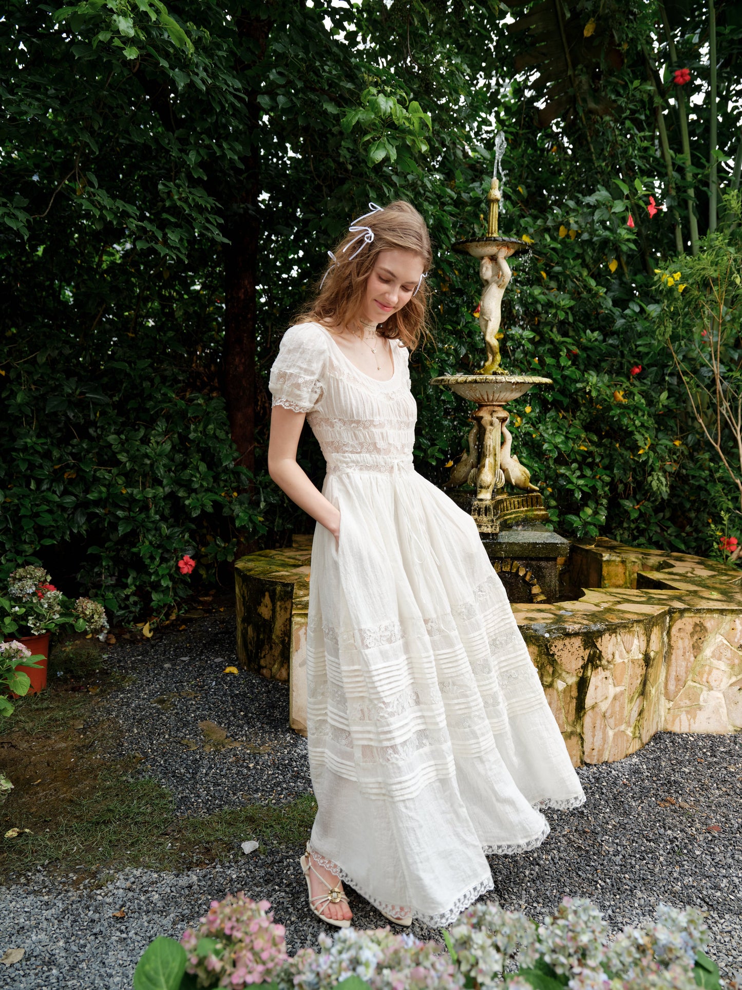 Dawn 17 | Lace Linen Dress Gown