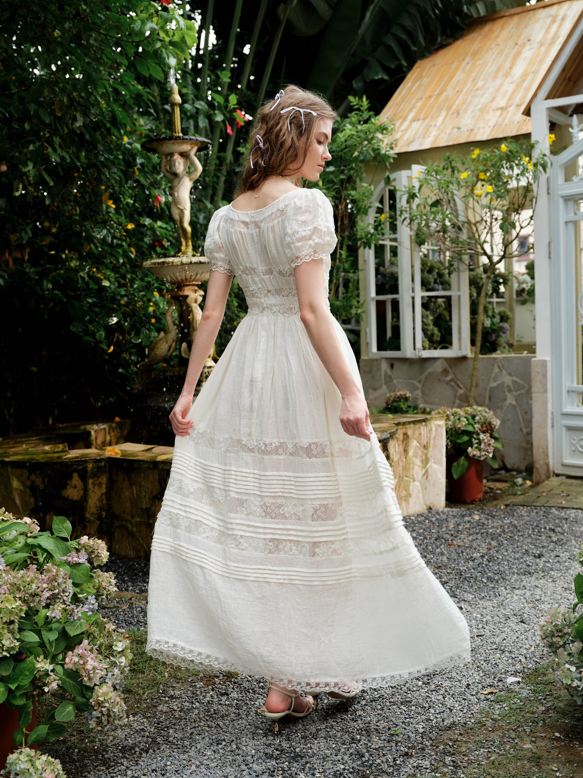 Dawn 17 | Lace Linen Dress Gown