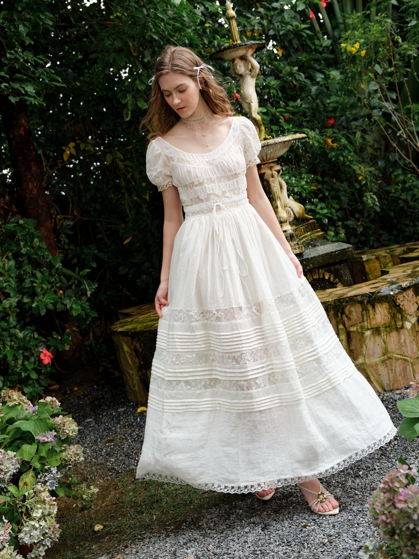 Dawn 17 | Lace Linen Dress Gown