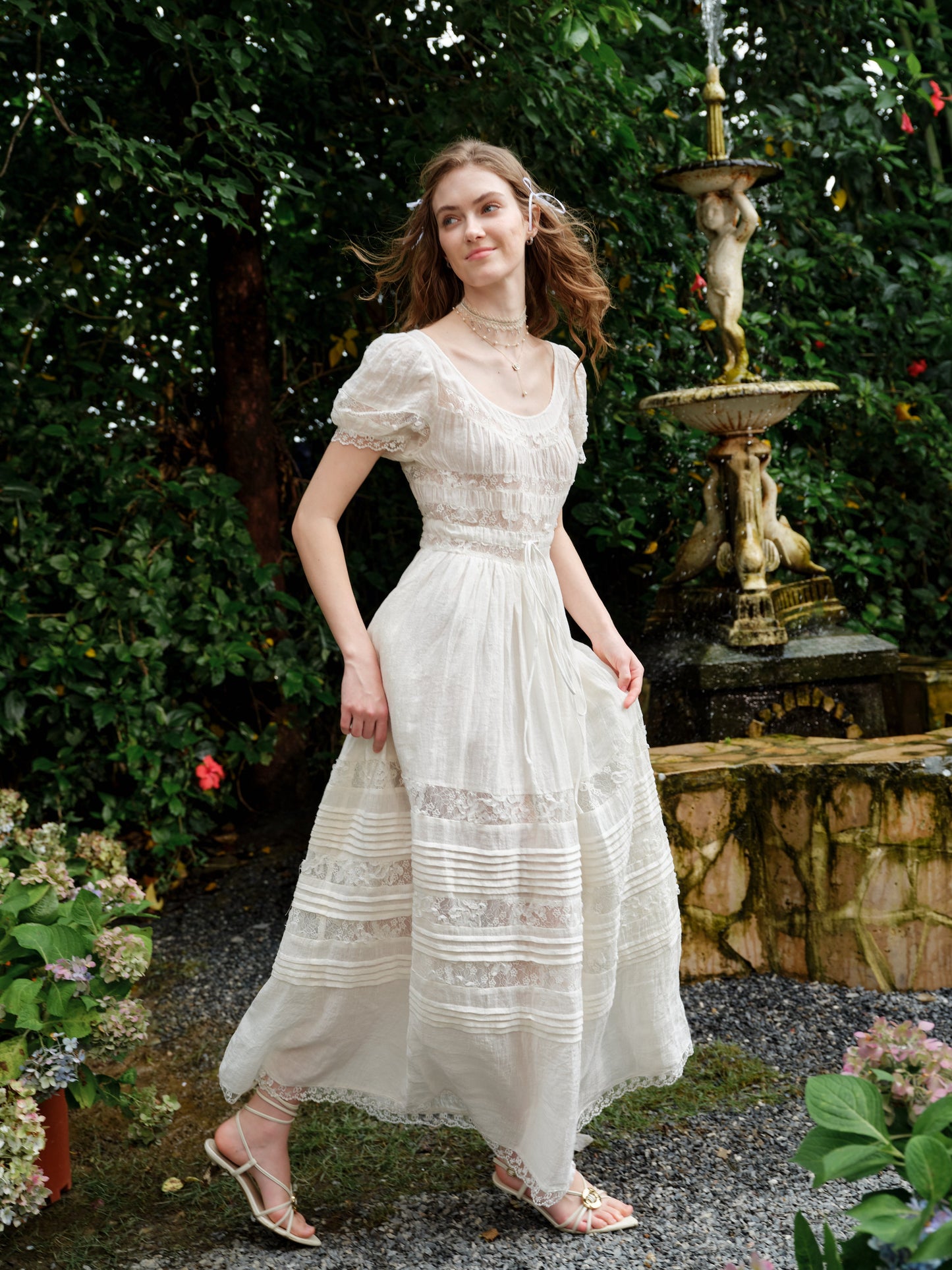 Dawn 17 | Lace Linen Dress Gown