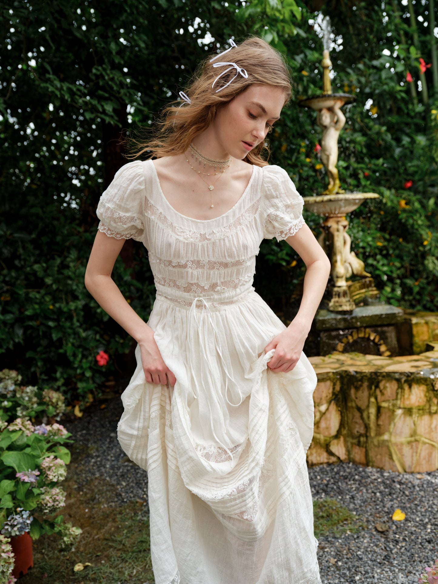 Dawn 17 | Lace Linen Dress Gown