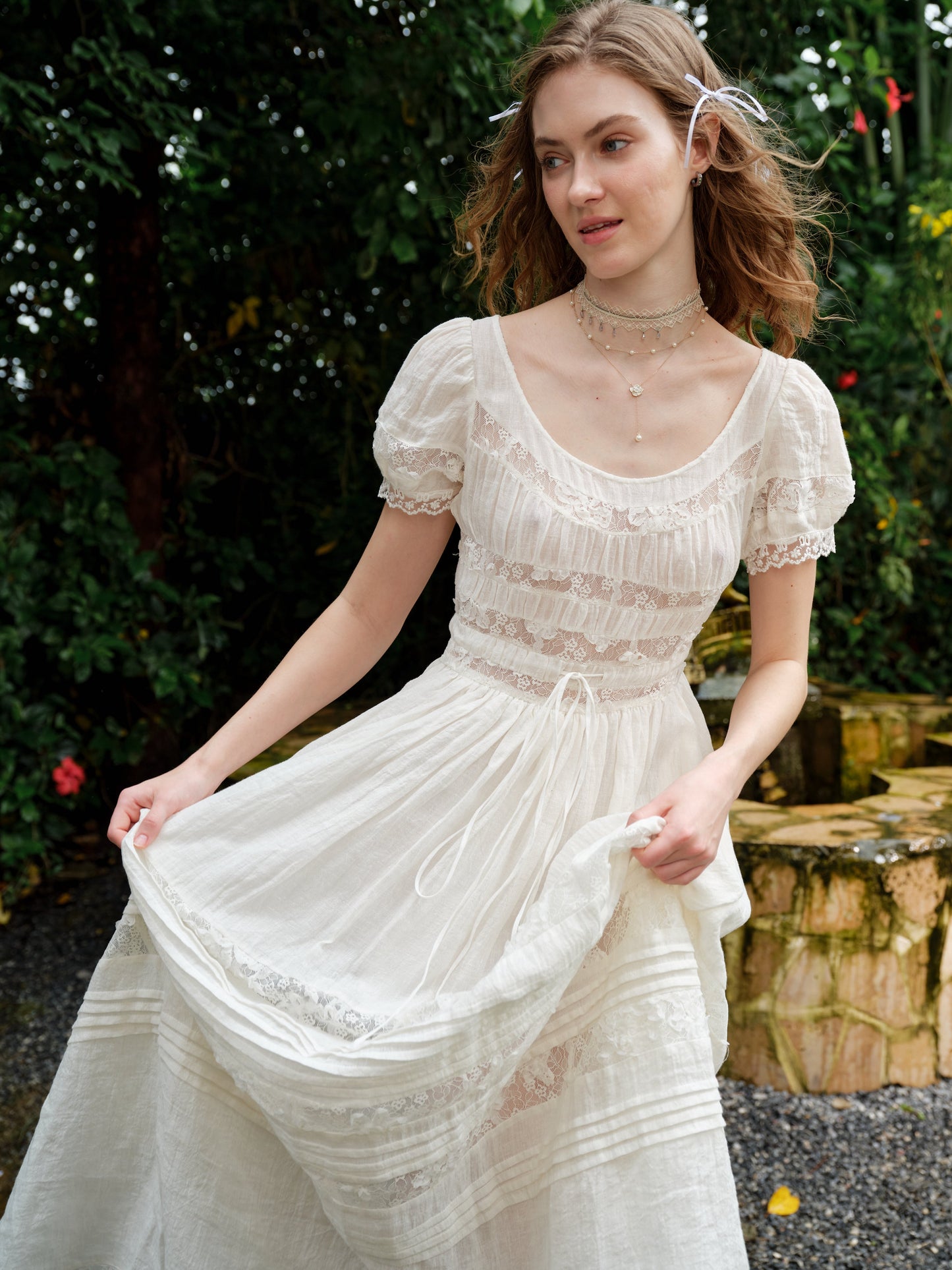 Dawn 17 | Lace Linen Dress Gown