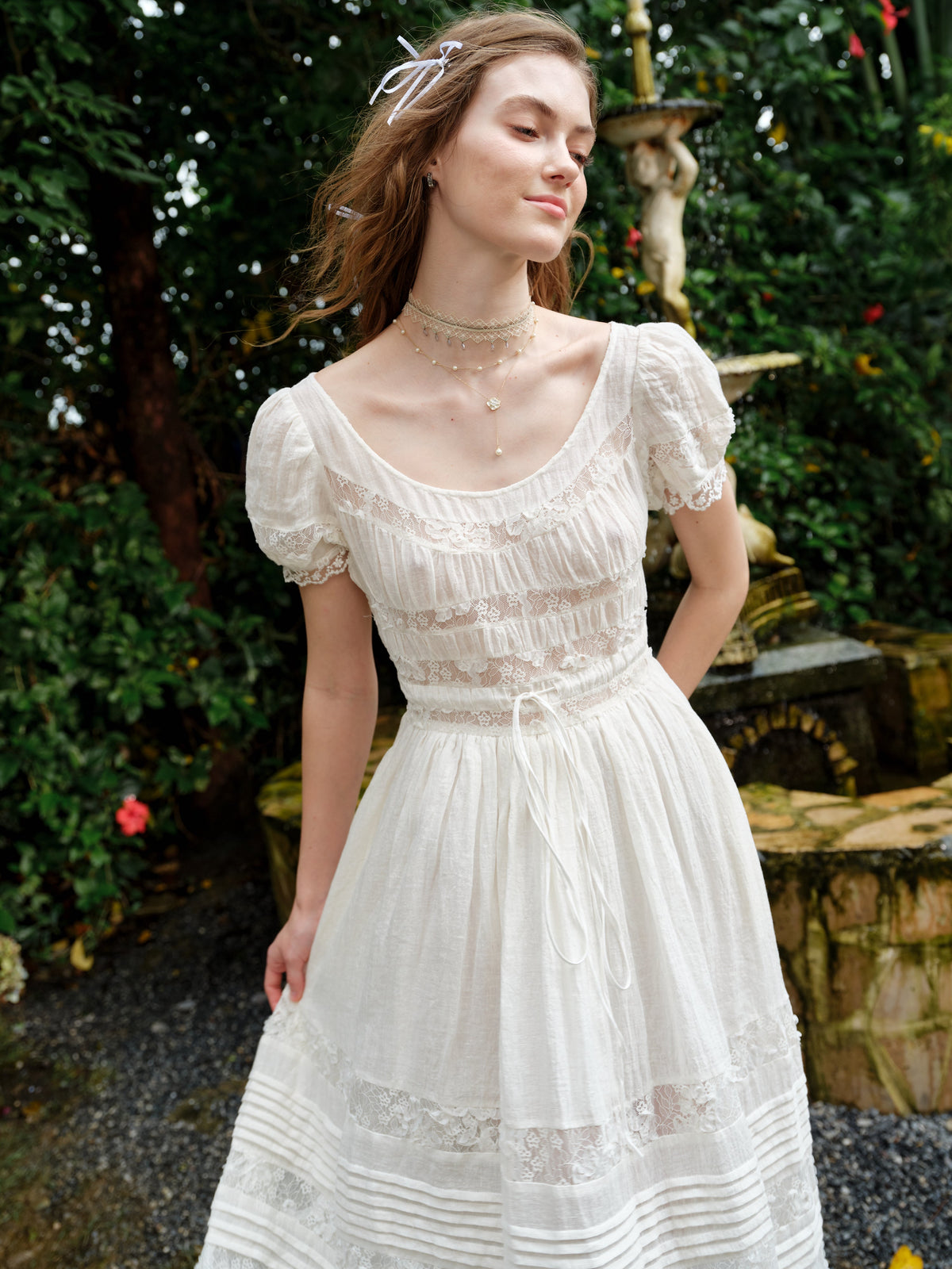 Dawn 17 | Lace Linen Dress Gown