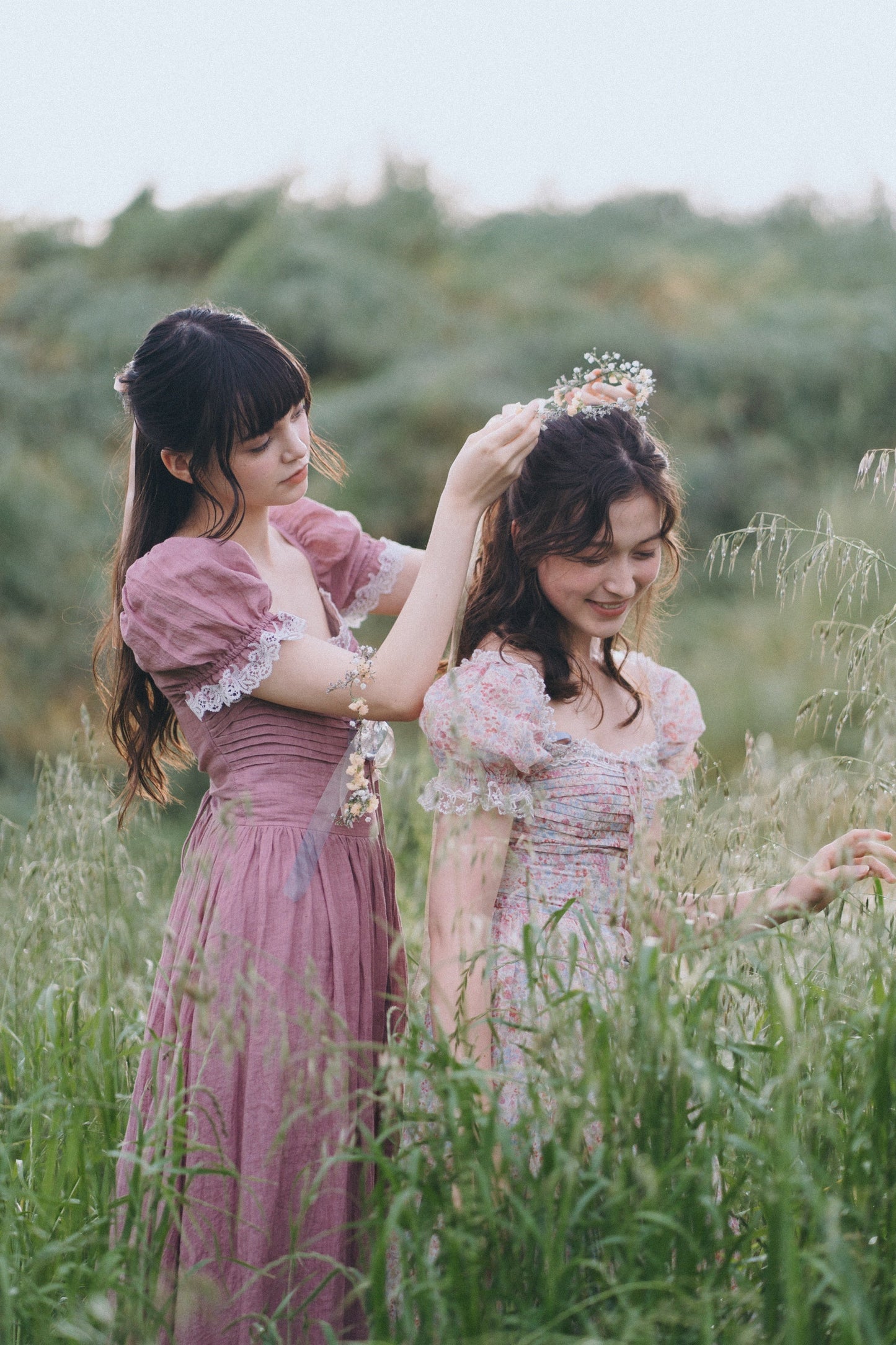 Monet Haze 26 | Fairy layered Linen Dress with pintucks