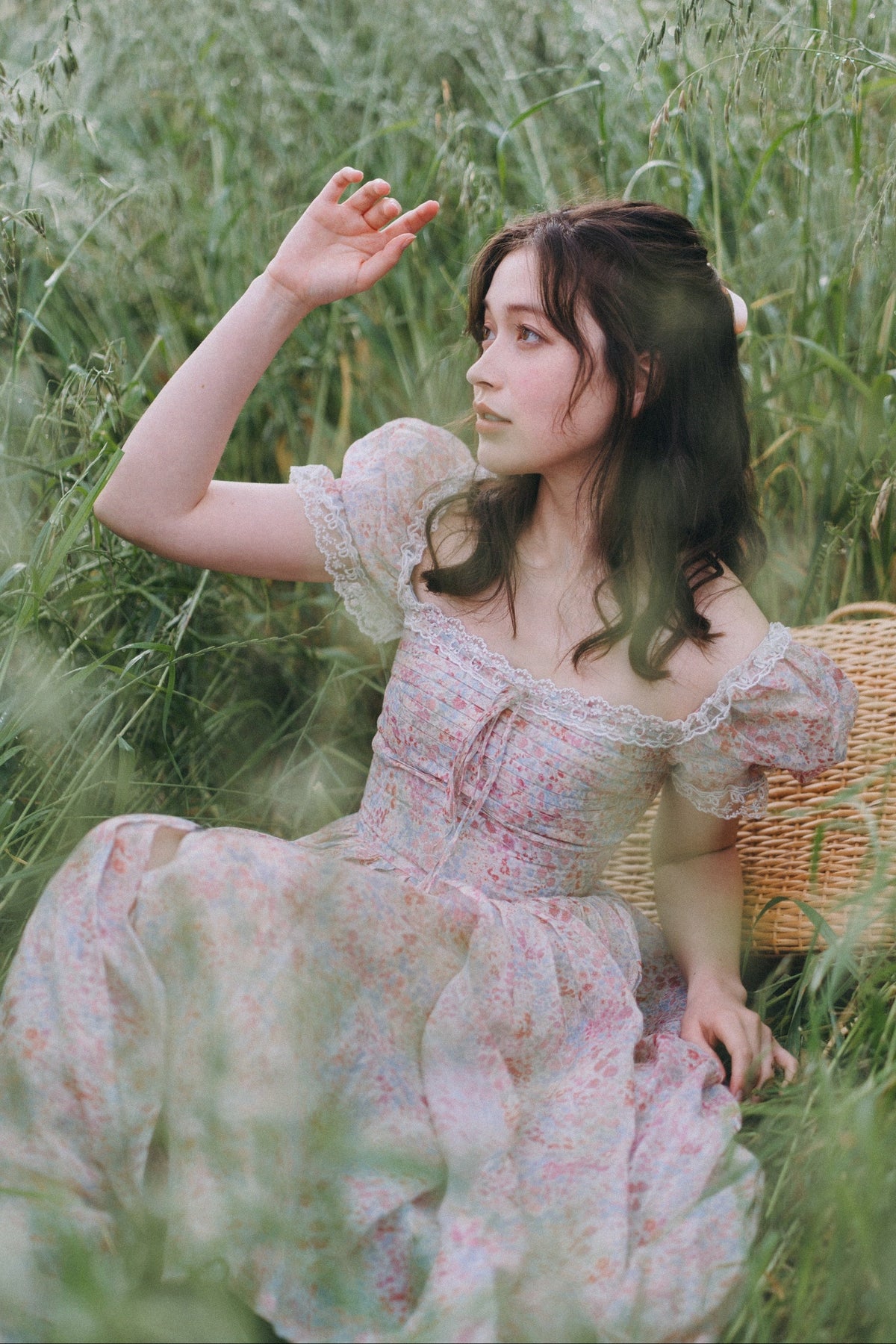 Monet Haze 26 | Fairy layered Linen Dress with pintucks