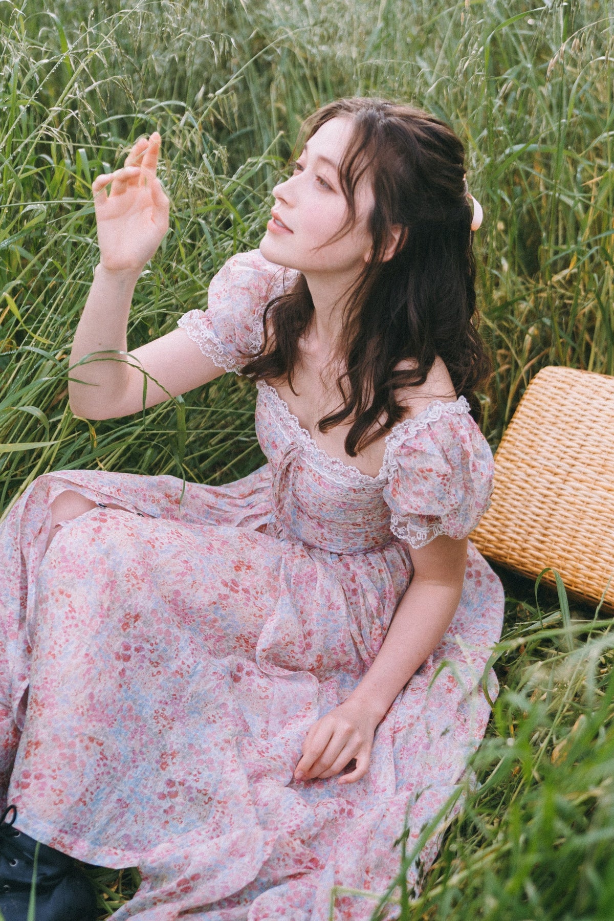 Monet Haze 26 | Fairy layered Linen Dress with pintucks
