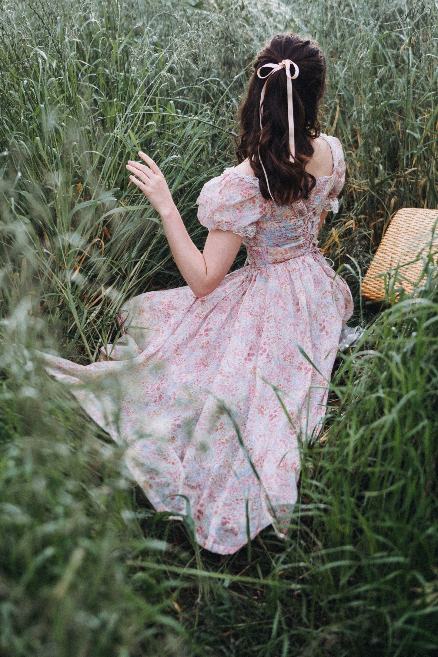 Monet Haze 26 | Fairy layered Linen Dress with pintucks
