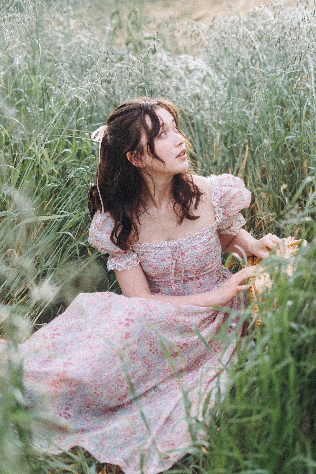 Monet Haze 26 | Fairy layered Linen Dress with pintucks