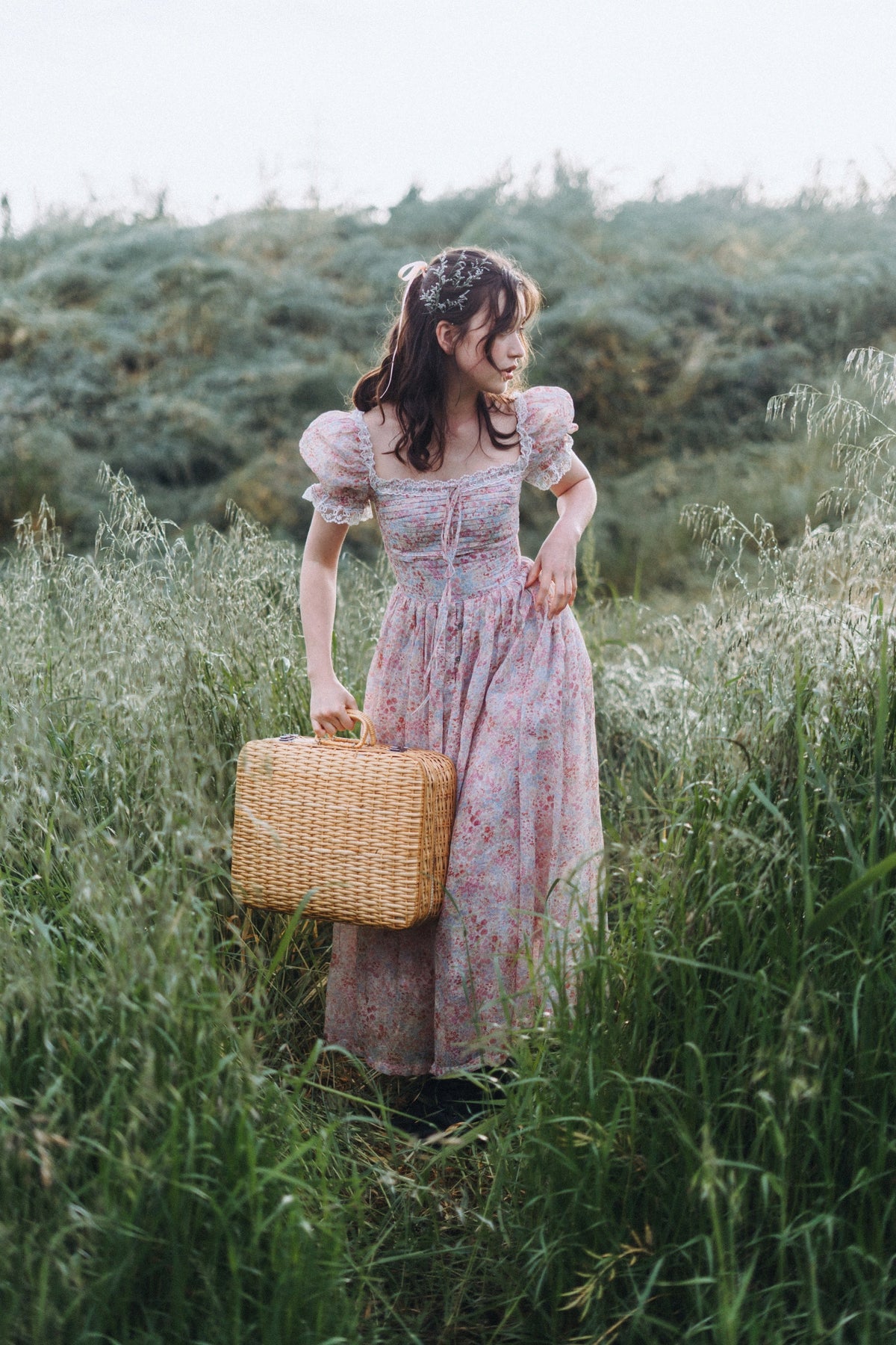 Monet Haze 26 | Fairy layered Linen Dress with pintucks