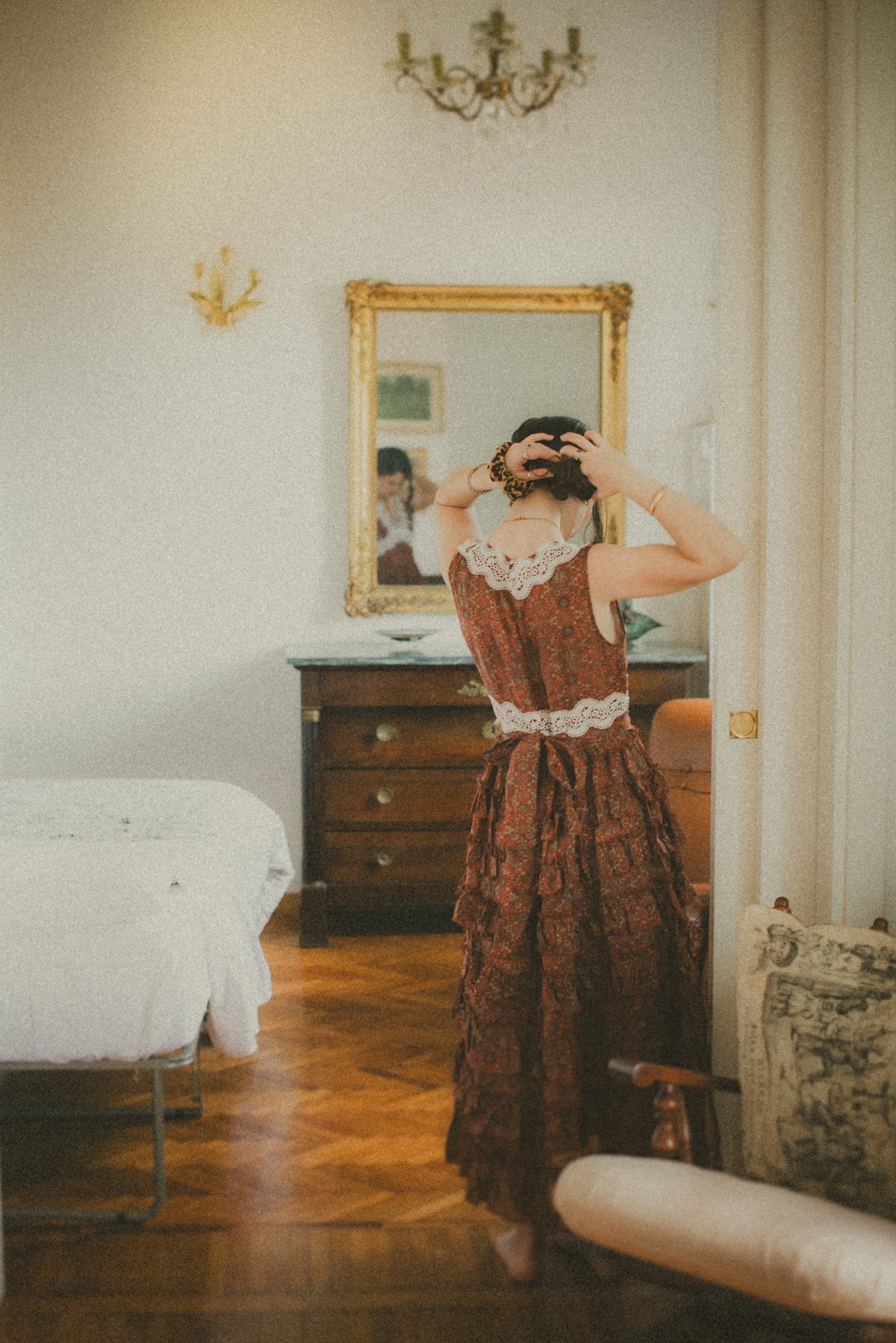 Nolita 28 |Lace & Linen Dress Gown （With Gift scarf)