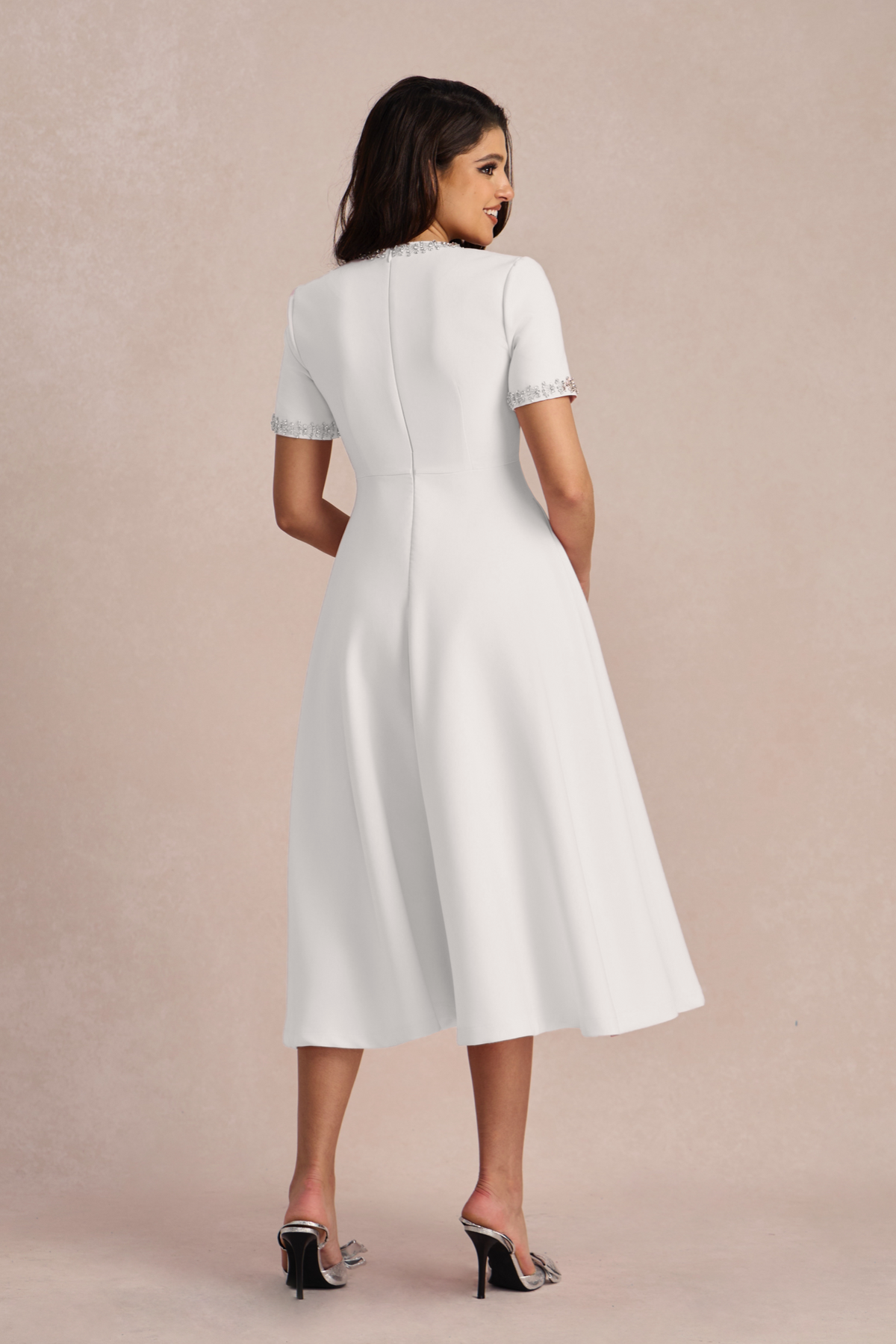 Zoe Bowknot Crystal-embellished Midi Dress