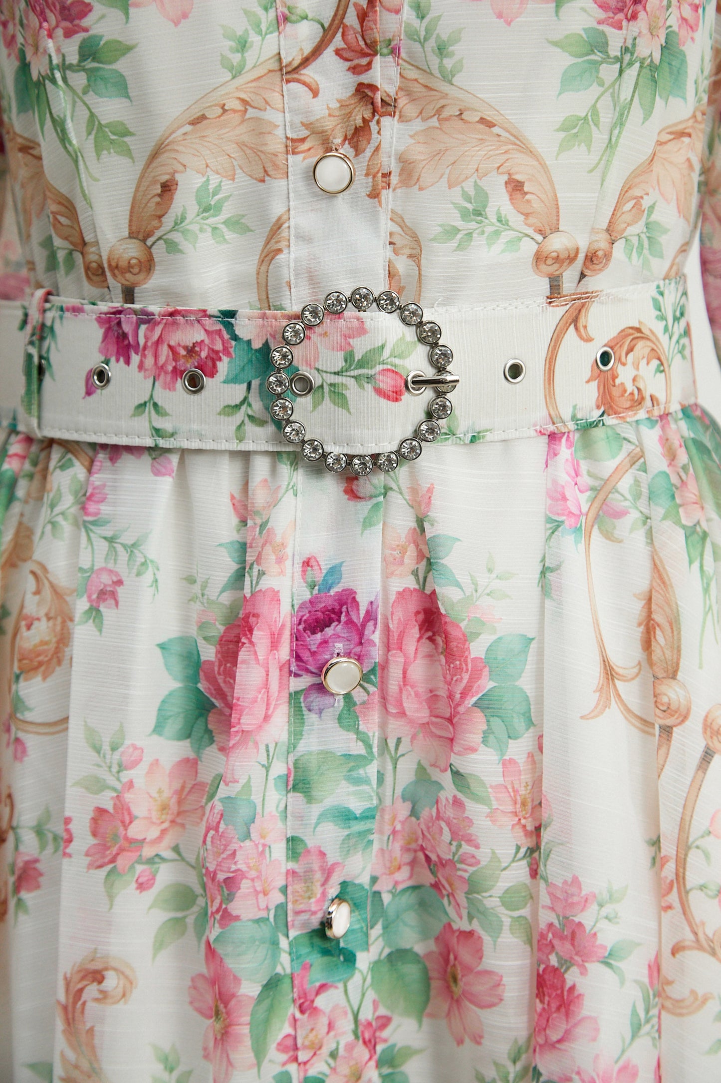 Petal Grace White Floral Print Puff Sleeve Maxi Dress