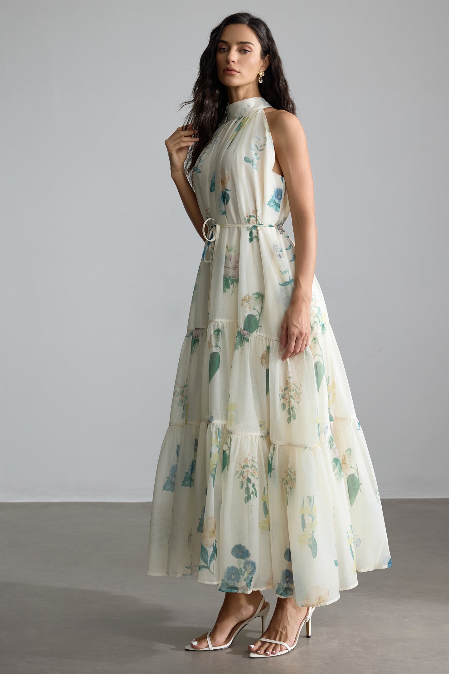 Harley Floral Print Halter Maxi Dress