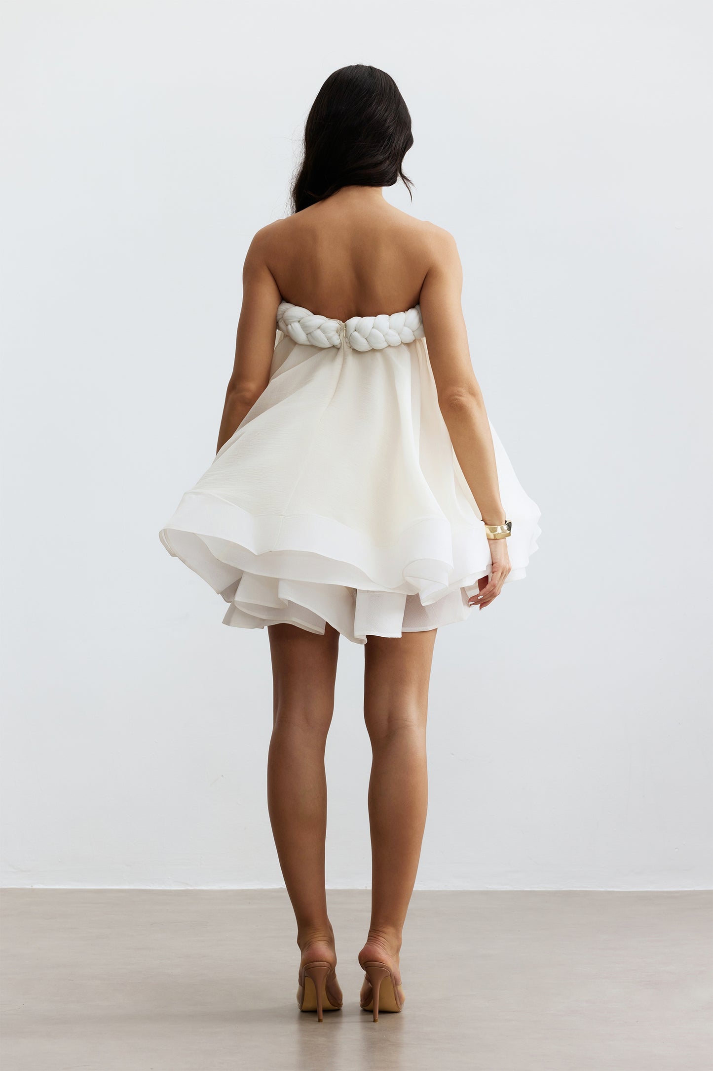 Naomi Twisted Neckline Layered Mini Dress