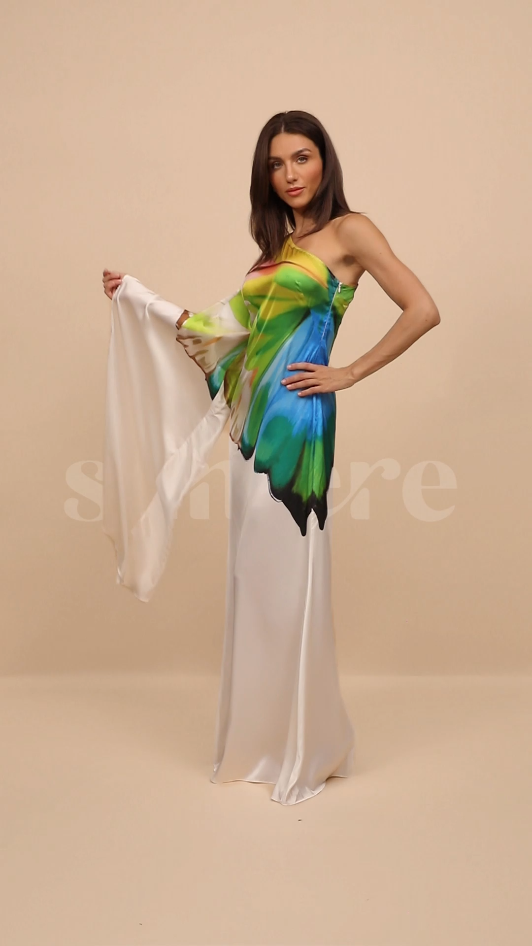 Bernice Printed Single Sleeve Maxi Dress