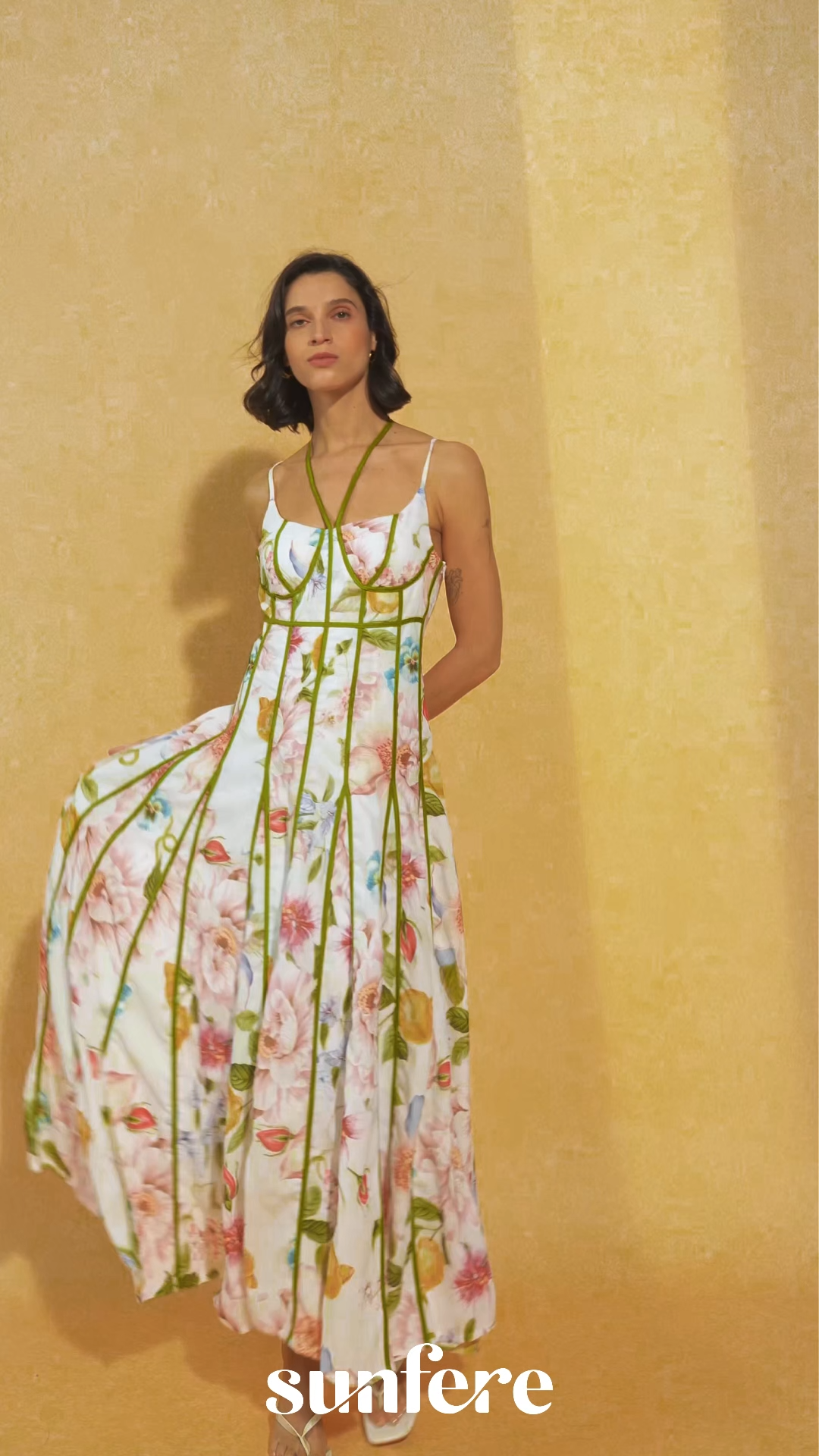 Falling For You White Floral Print Corset Maxi Dress