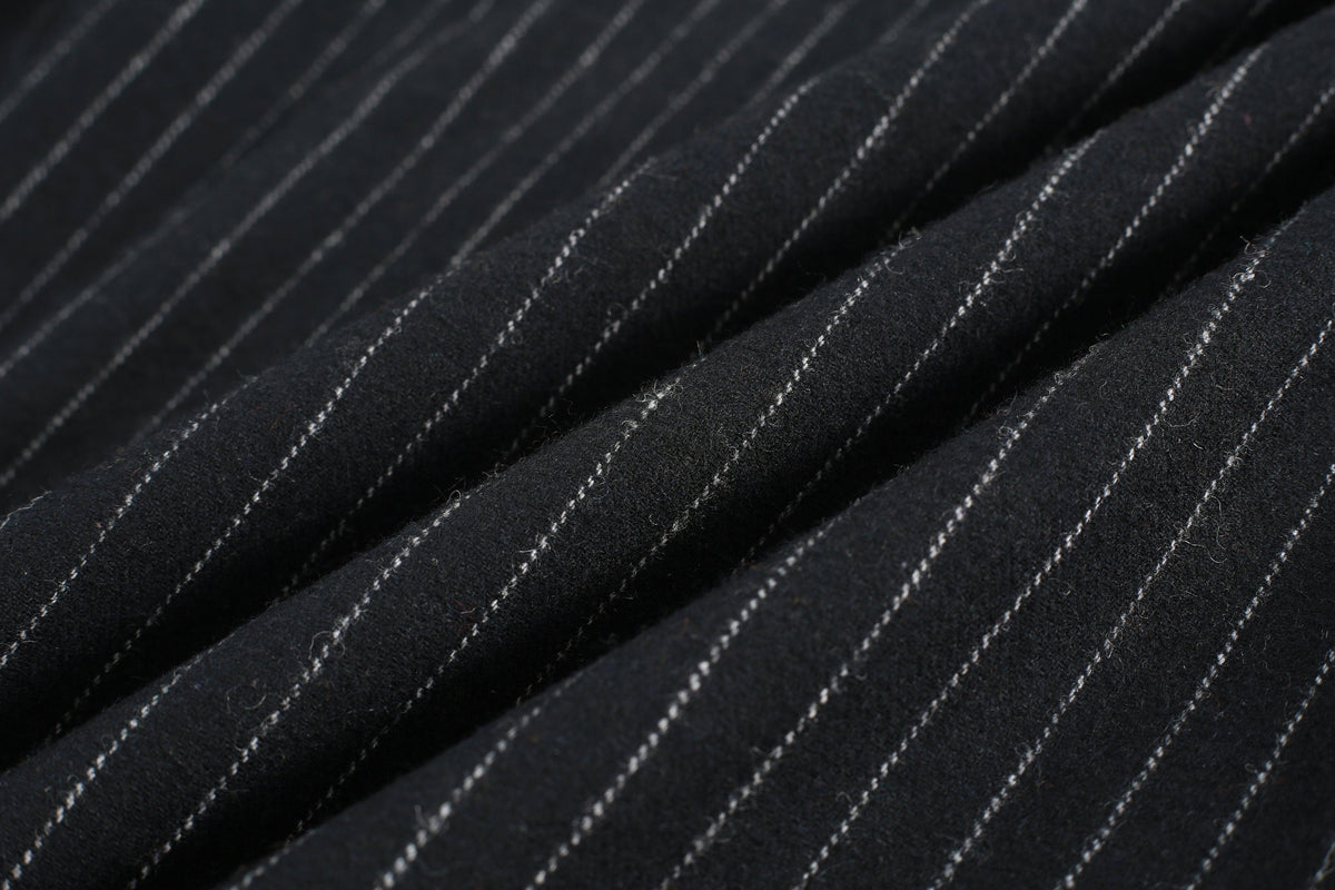 Santal 3 | Striped Wool Skirt in black
