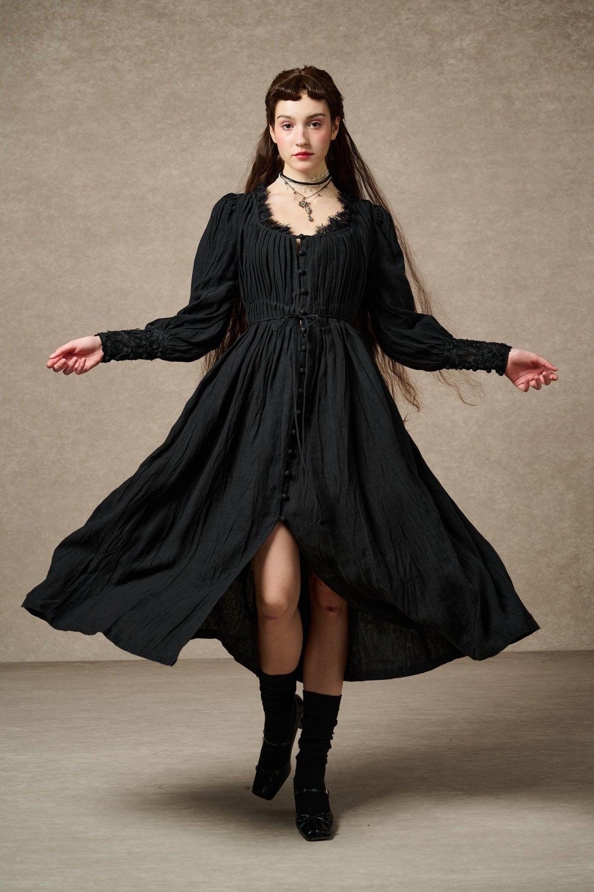 Josefina 19 | Dreamy Pleated Linen Dress Gown
