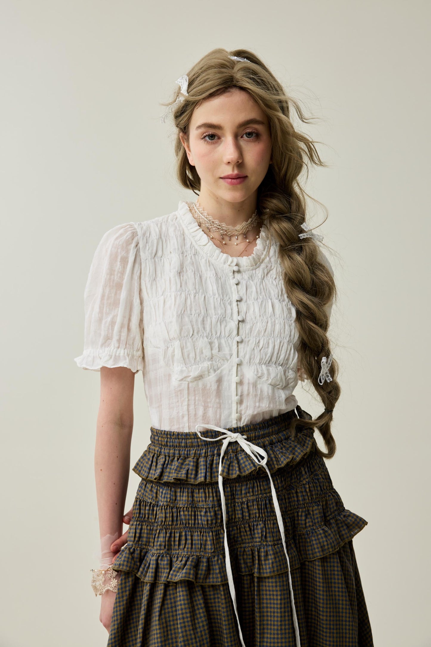 Wind 33 | Ruffled linen skirt