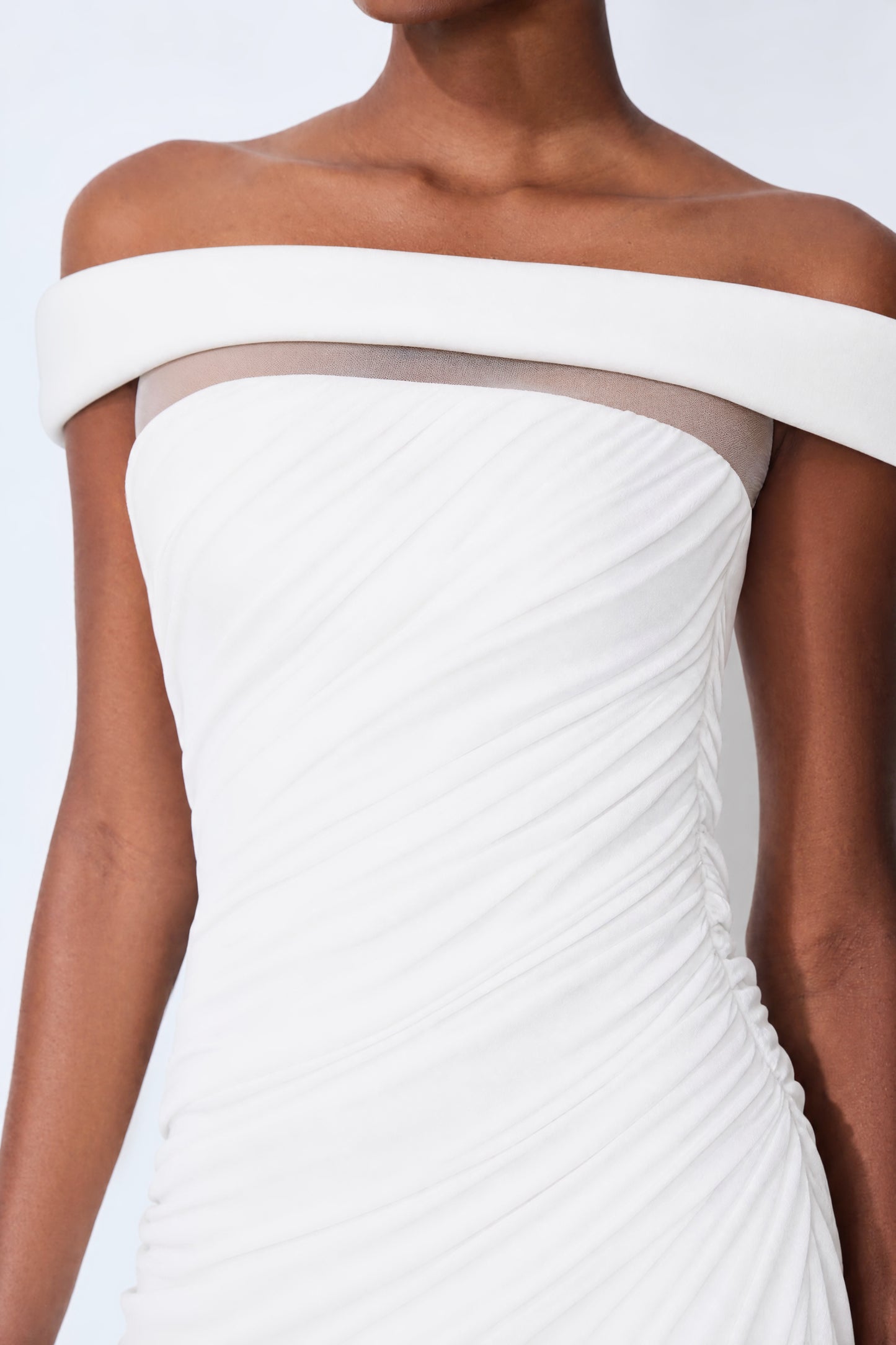 Monaco Mood White Off Shoulder Asymmetric Maxi Dress