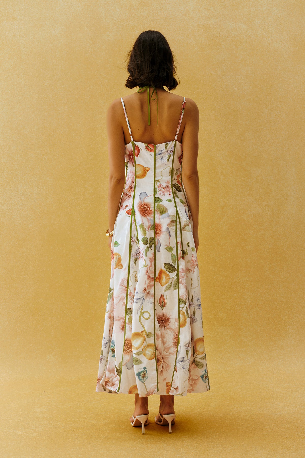 Falling For You White Floral Print Corset Maxi Dress